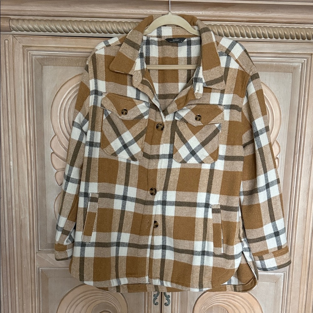 Plaid Button-Up Jacket - image 1